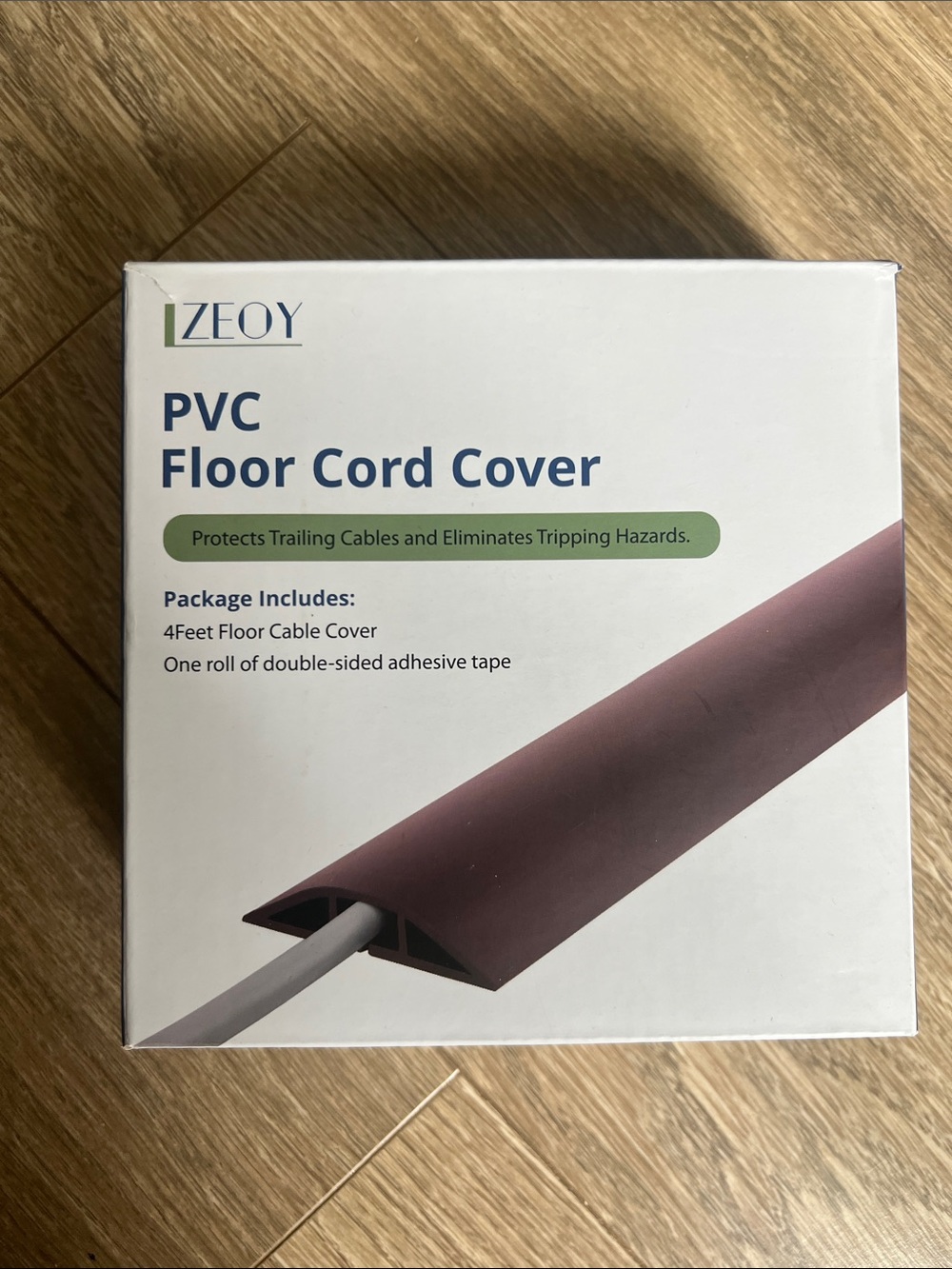 PVC Floor Cord Cover - Brown